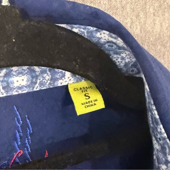 Robert Graham Classic Fit Button Up Long Sleeve Shirt Small Navy Blue Design - Picture 4 of 7